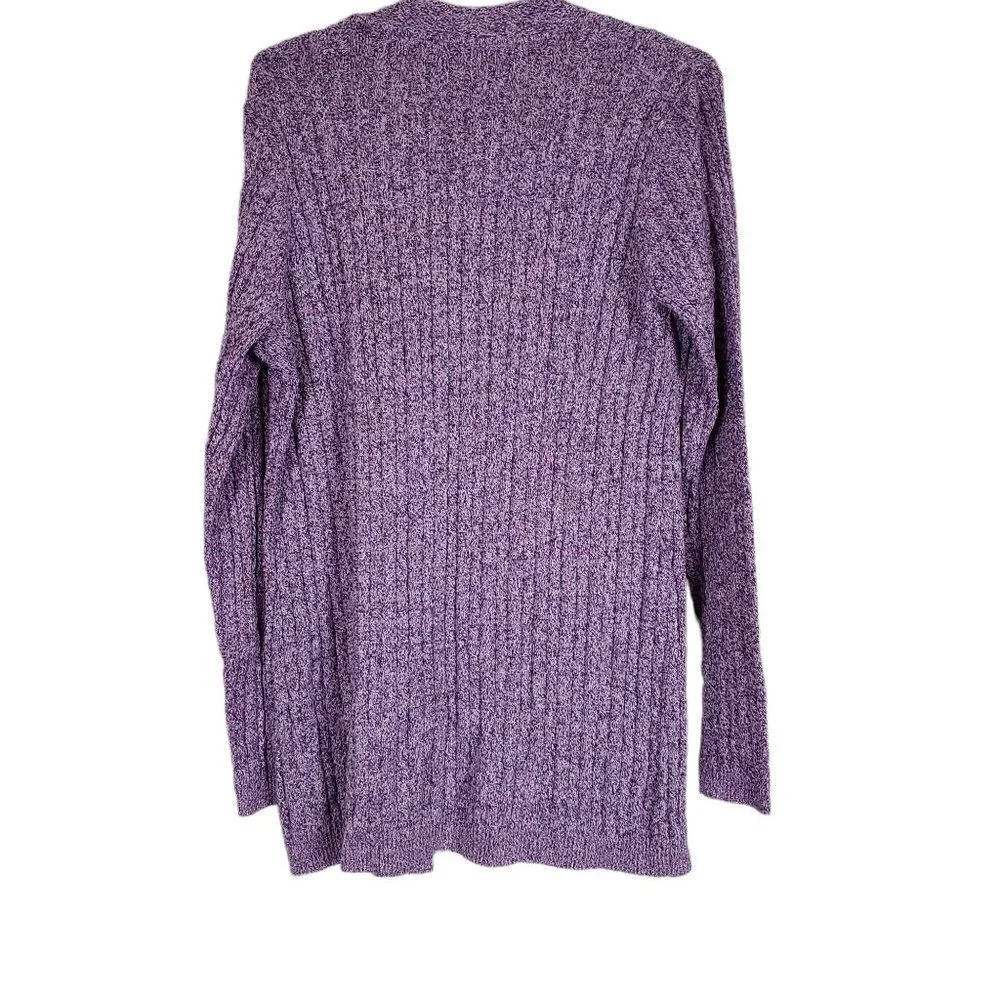 🏆383 Kim Rogers New Long Sleeve Purple Cardigan Sweater